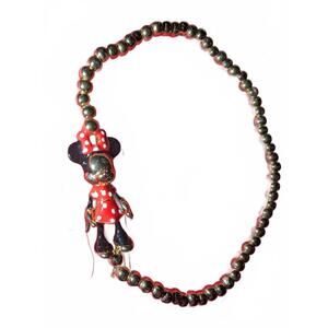 Gold Beaded Bracelet with Minnie Mouse Charm